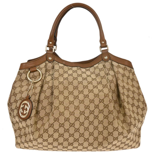 Gucci Sukey Tote GG Canvas, BEIGE, CANVAS, Tote bag