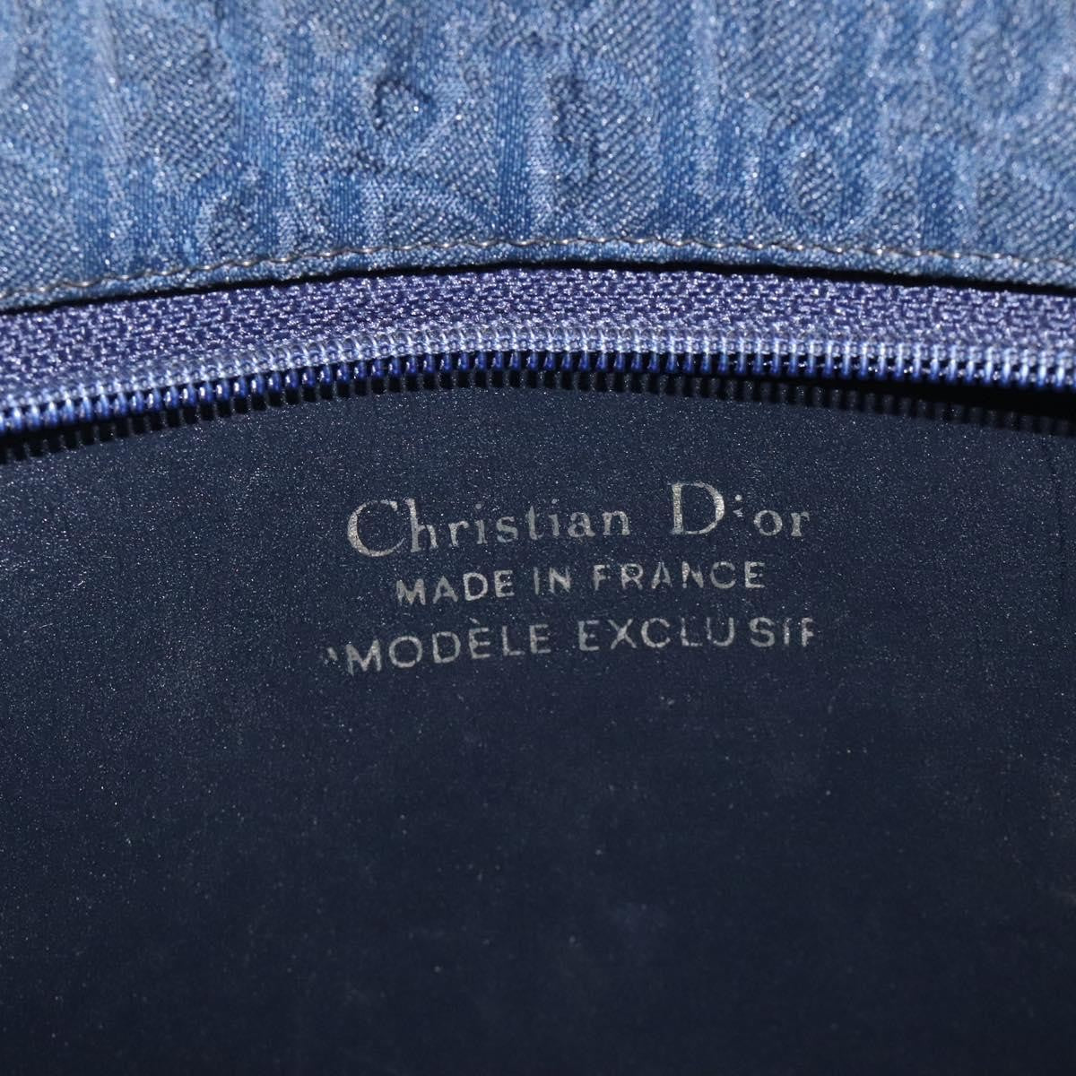 Christian Dior Vintage Trotter Handbag Canvas, NAVY, CANVAS, Handbag