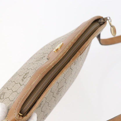 Christian Dior Vintage Honeycomb Shoulder Bag Canvas and Leather, BEIGE, CANVAS, Shoulder bag