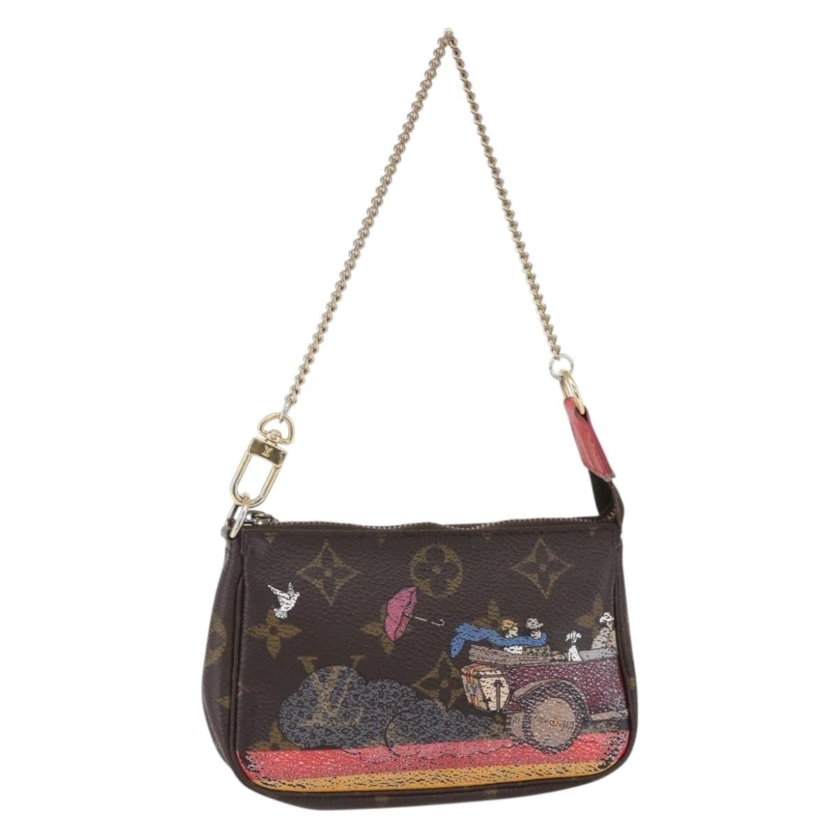 Louis Vuitton Pochette Accessoires Limited Edition Christmas Animation Monogram Canvas, BROWN, CANVAS, Clutche & pouche