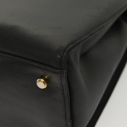 Salvatore Ferragamo Gancini Shoulder Bag Leather, BLACK, LEATHER, Shoulder bag