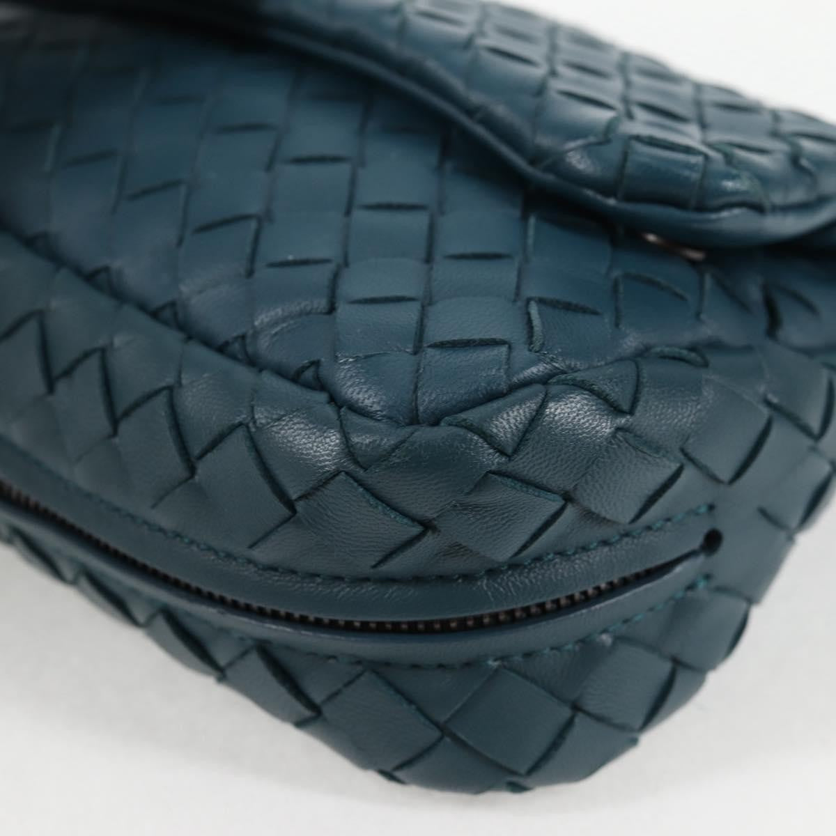 Bottega Veneta Expandable Chain Crossbody Bag Intrecciato Nappa, BLUE, LEATHER, Crossbody bag