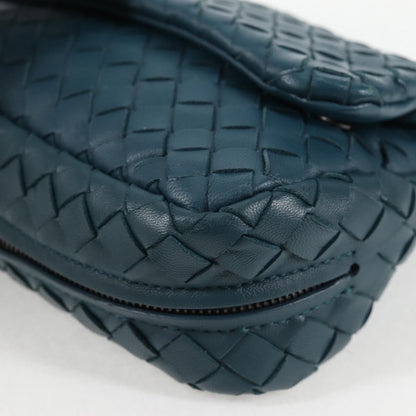Bottega Veneta Expandable Chain Crossbody Bag Intrecciato Nappa, BLUE, LEATHER, Crossbody bag