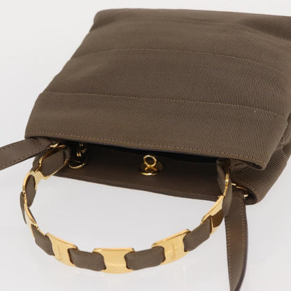 Salvatore Ferragamo Vala Handbag Canvas, BEIGE, CANVAS, Handbag