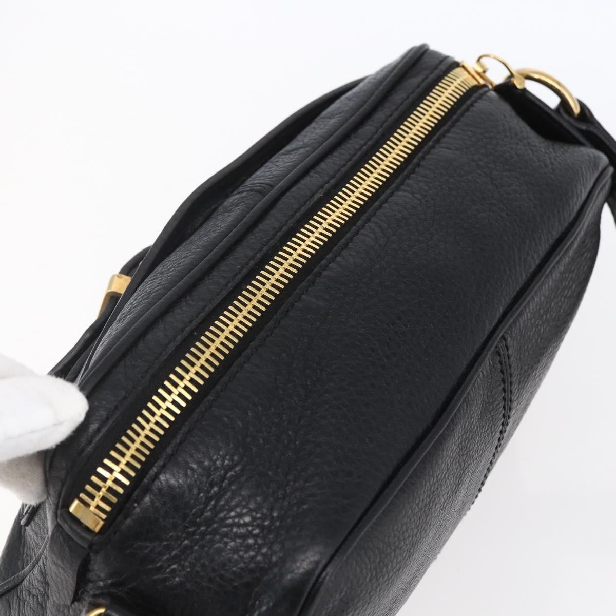 Burberry Vintage Shoulder Bag Leather, BLACK, LEATHER, Shoulder bag
