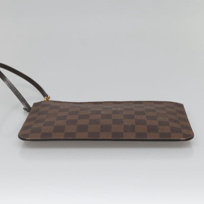 Louis Vuitton Neverfull Pochette Damier, BROWN, CANVAS, Tote bag