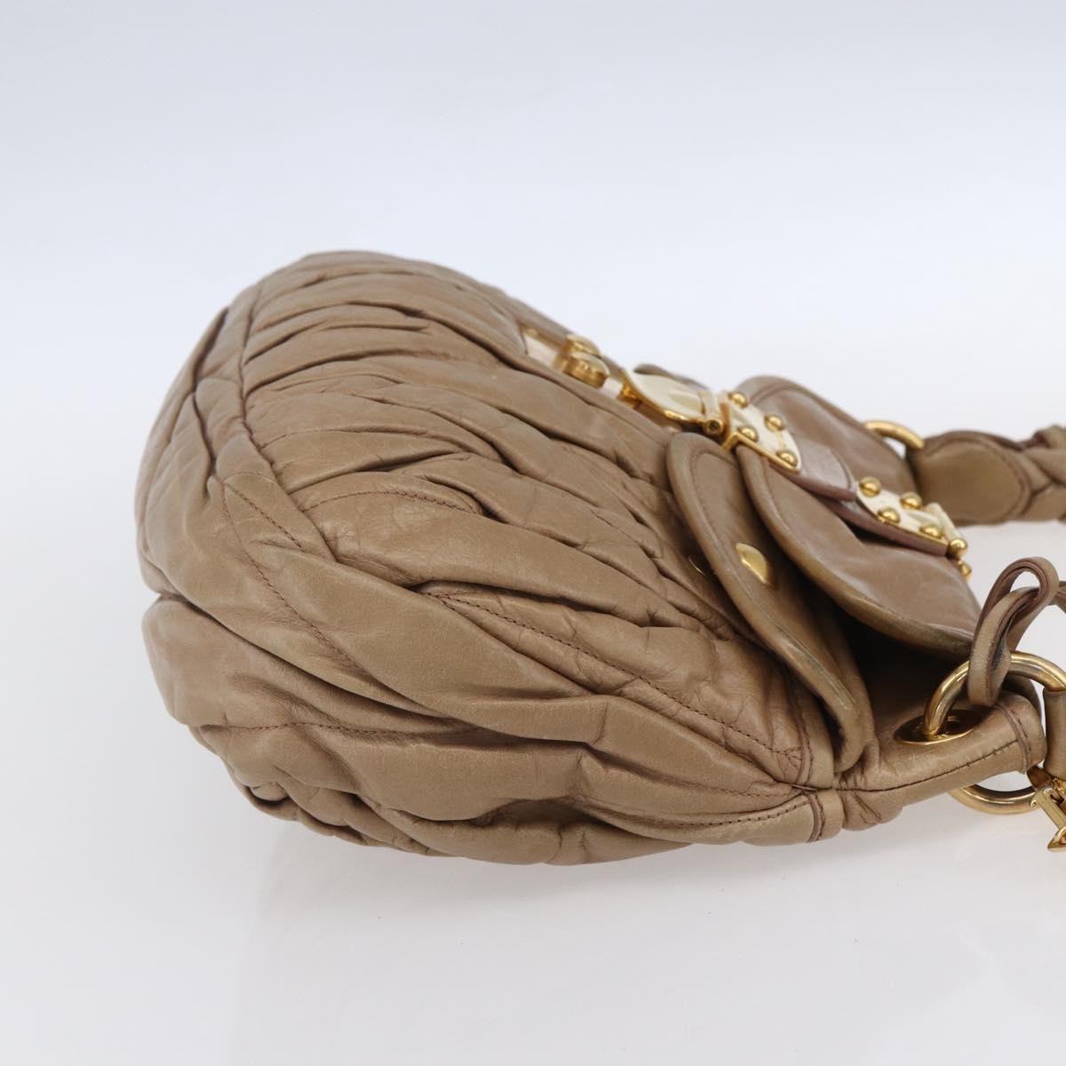 Miu Miu Coffer Convertible Hobo Matelasse Leather, BEIGE, LEATHER, Handbag