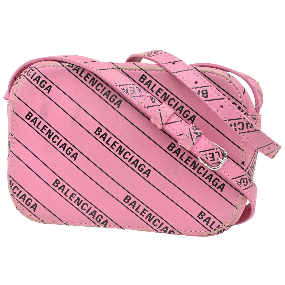 Balenciaga Everyday Camera Bag Monogram Printed Leather, PINK, LEATHER, Shoulder bag