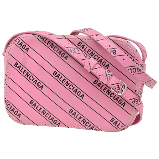 Balenciaga Everyday Camera Bag Monogram Printed Leather, PINK, LEATHER, Shoulder bag