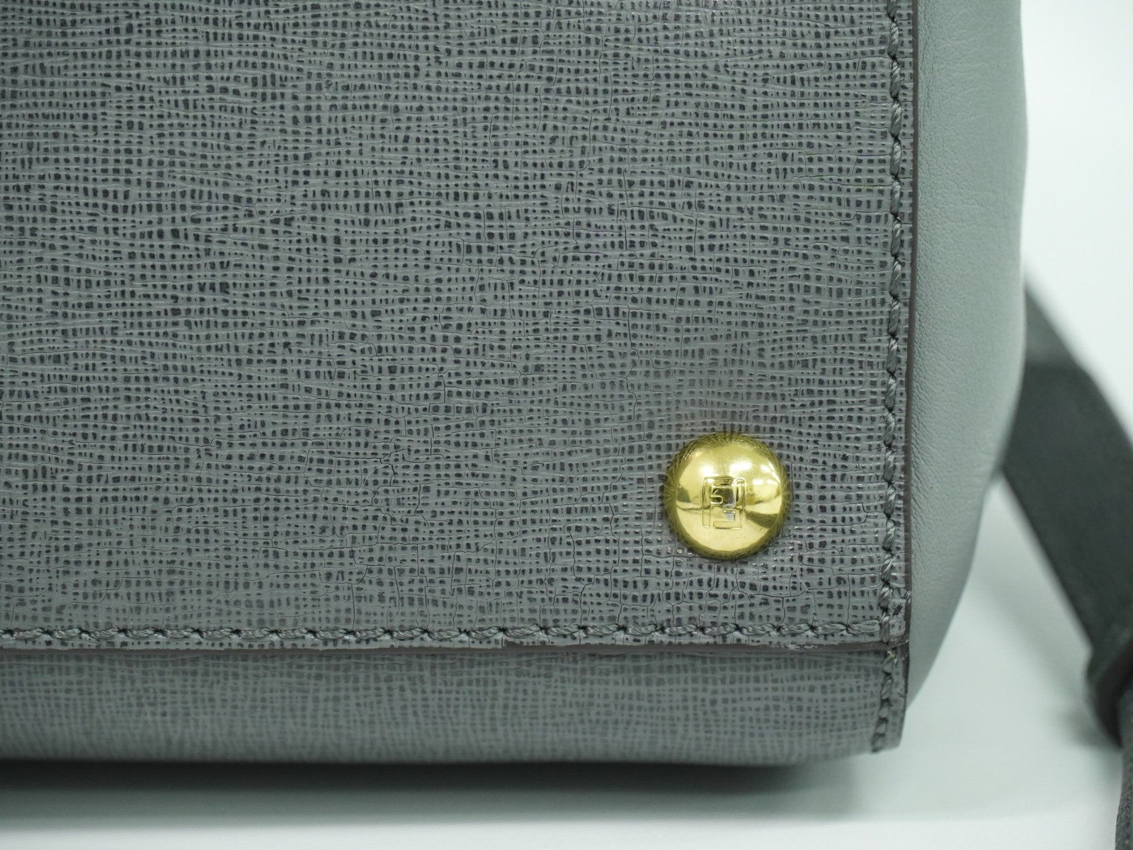 Fendi 2Jours Bag Leather, GRAY, LEATHER, Handbag