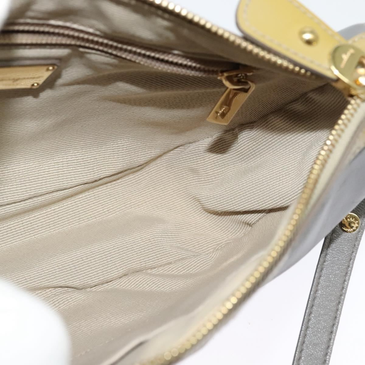 Salvatore Ferragamo Vala Shoulder Bag Leather, GRAY, LEATHER, Shoulder bag