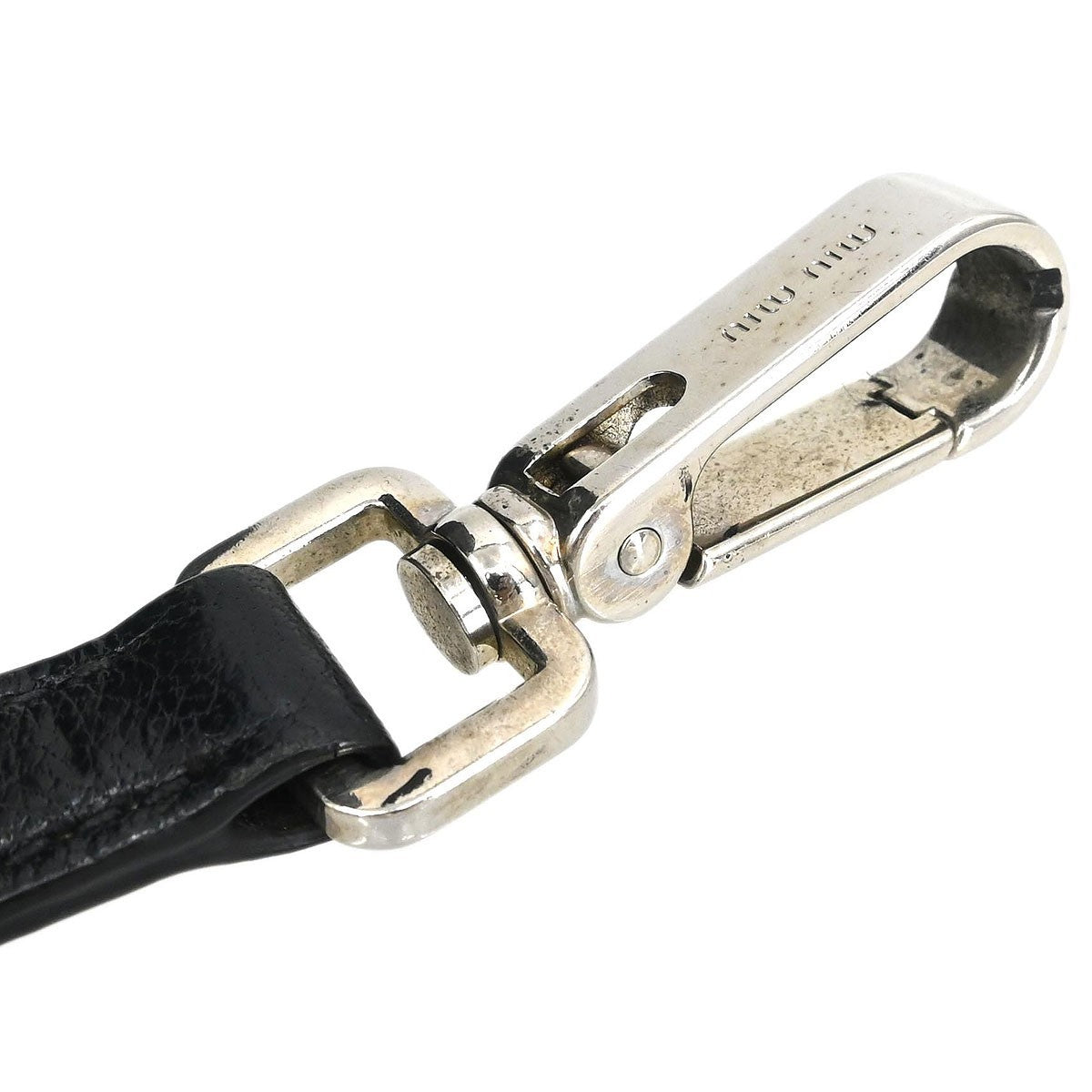 Miu Miu Tote bag Nylon, BLACK, LEATHER, Handbag