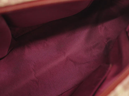 Christian Dior Vintage Saddle Bowler Bag Diorissimo Canvas, BURGUNDY, CANVAS, Handbag