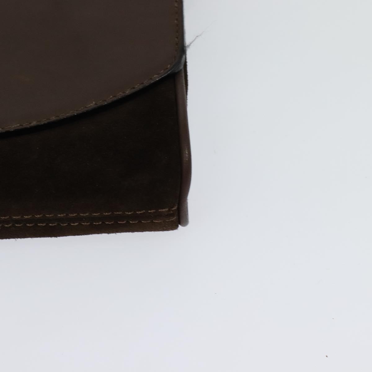 Celine Circle logo Suede and Leather, BROWN, SUEDE, Shoulder bag