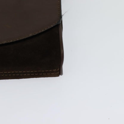 Celine Circle logo Suede and Leather, BROWN, SUEDE, Shoulder bag