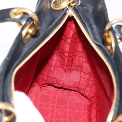 Christian Dior Lady Dior Bag Leather, BLACK, LEATHER, Handbag