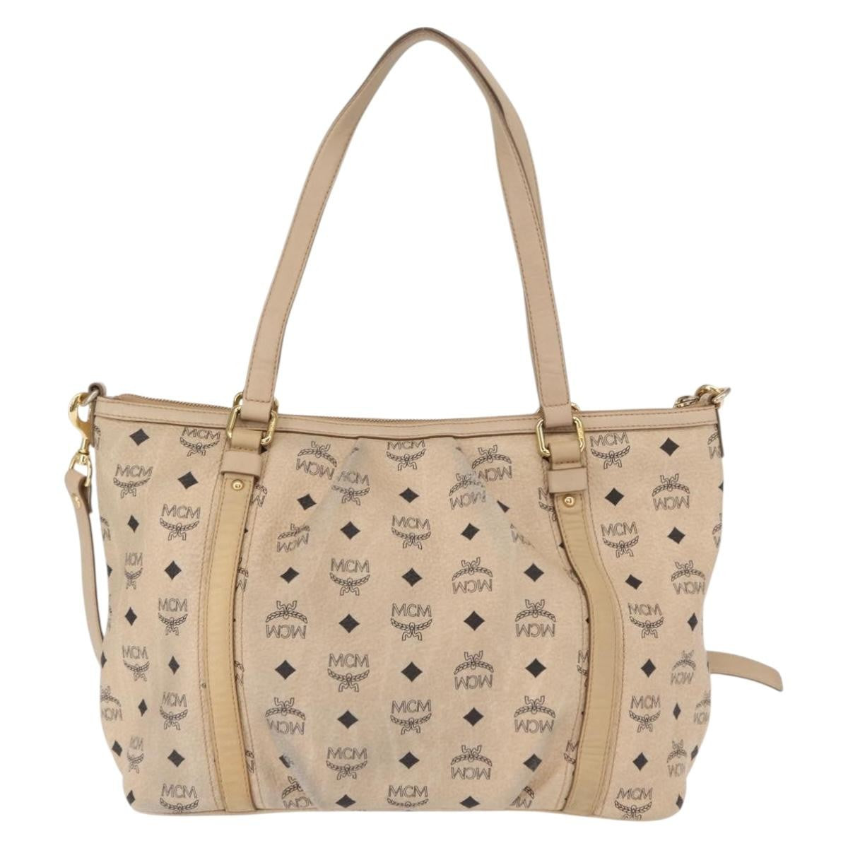 MCM Vintage Visetos Tote bag Canvas, BEIGE, PVC, Tote bag