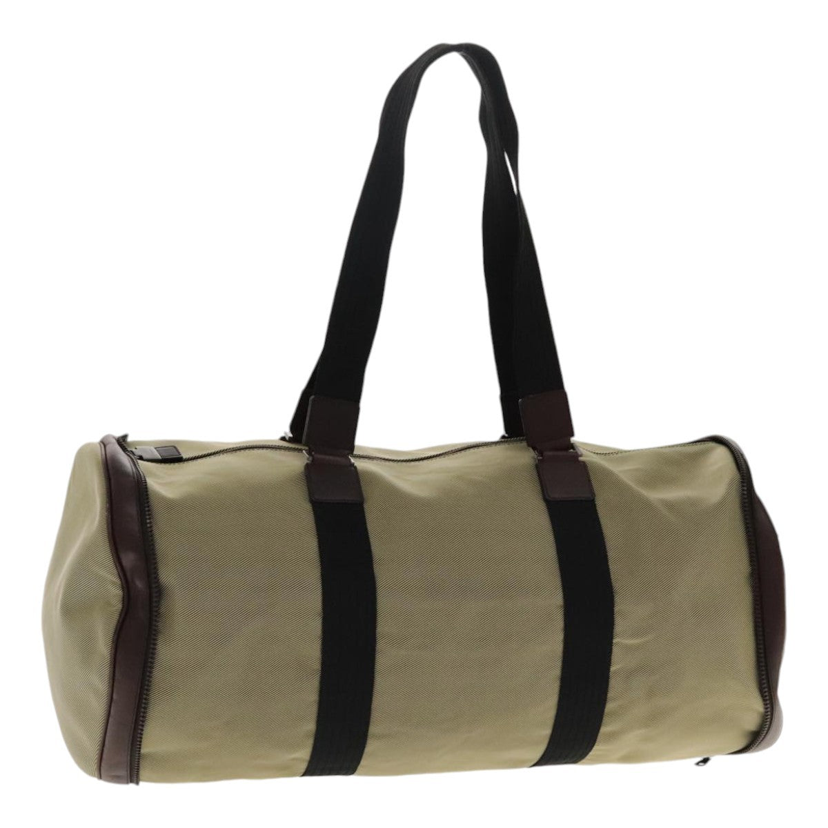 Salvatore Ferragamo Boston Bag Leather, BEIGE, CANVAS, Travel bag