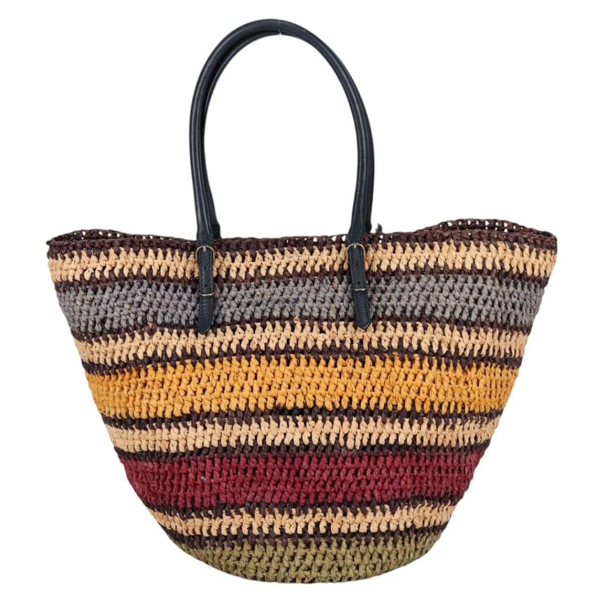 Balenciaga Panier Basket Tote Woven Raffia, MULTICOLOUR, WOOD, Tote bag