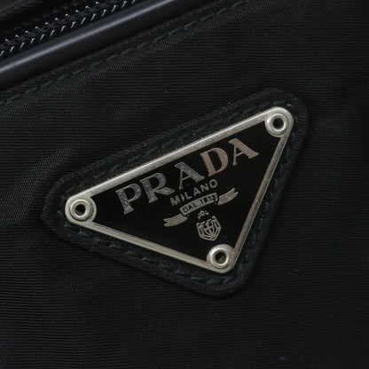Prada Vintage Zip Handbag Tessuto, BLACK, NYLON, Handbag