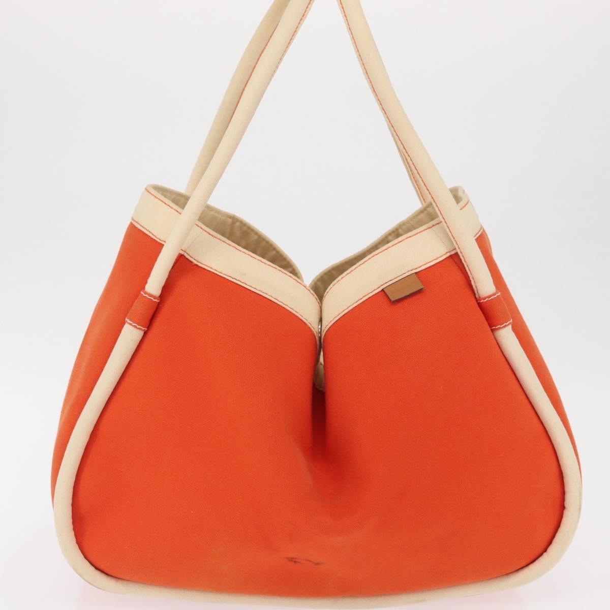 Hermes Lindy de Plage Tote Toile, Orange, Canvas, Tote Bag