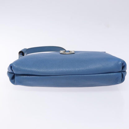 Salvatore Ferragamo Gancini Shoulder Bag Leather, BLUE, LEATHER, Shoulder bag