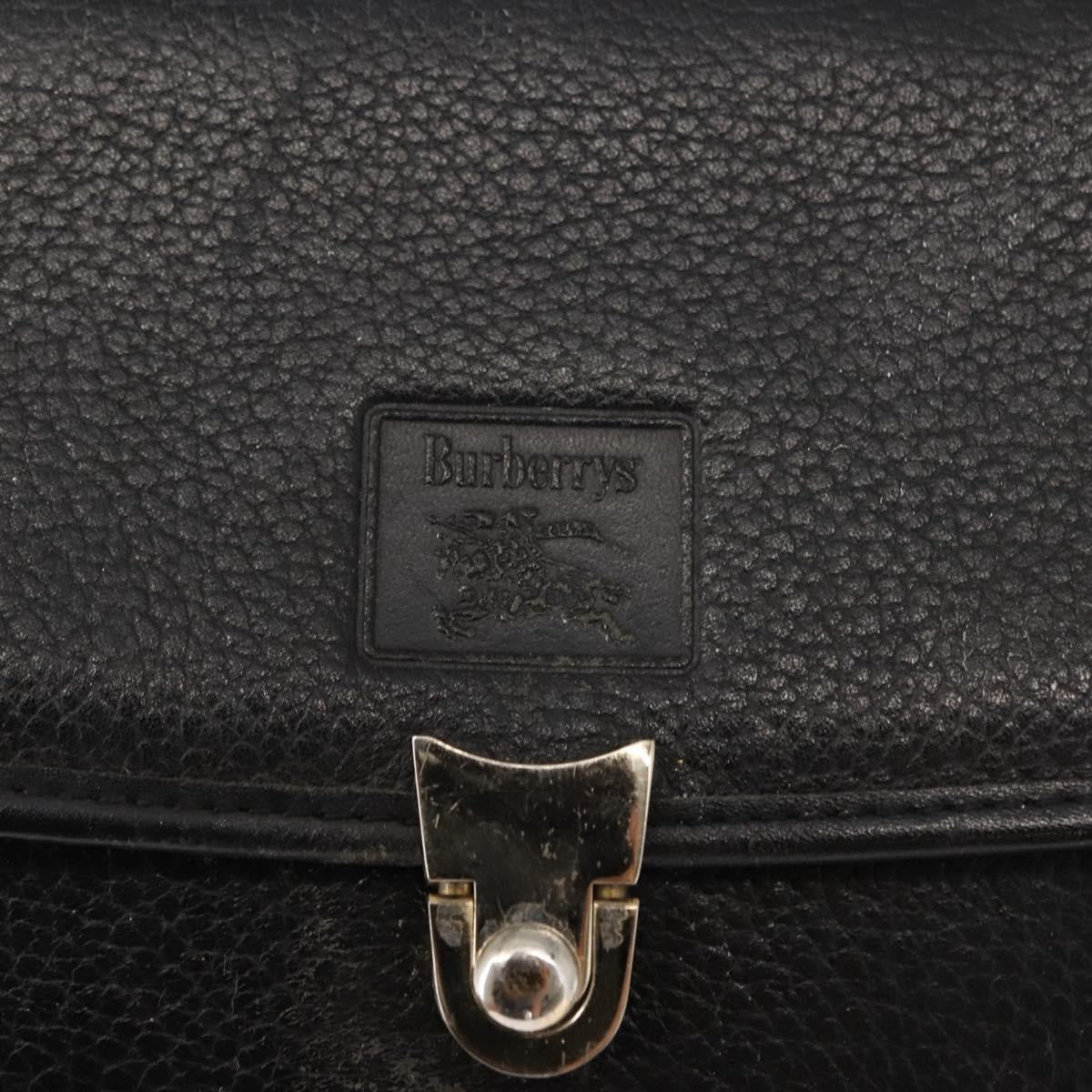 Burberry Vintage Handbag Leather, BLACK, LEATHER, Handbag