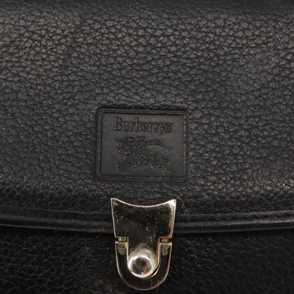 Burberry Vintage Handbag Leather, BLACK, LEATHER, Handbag
