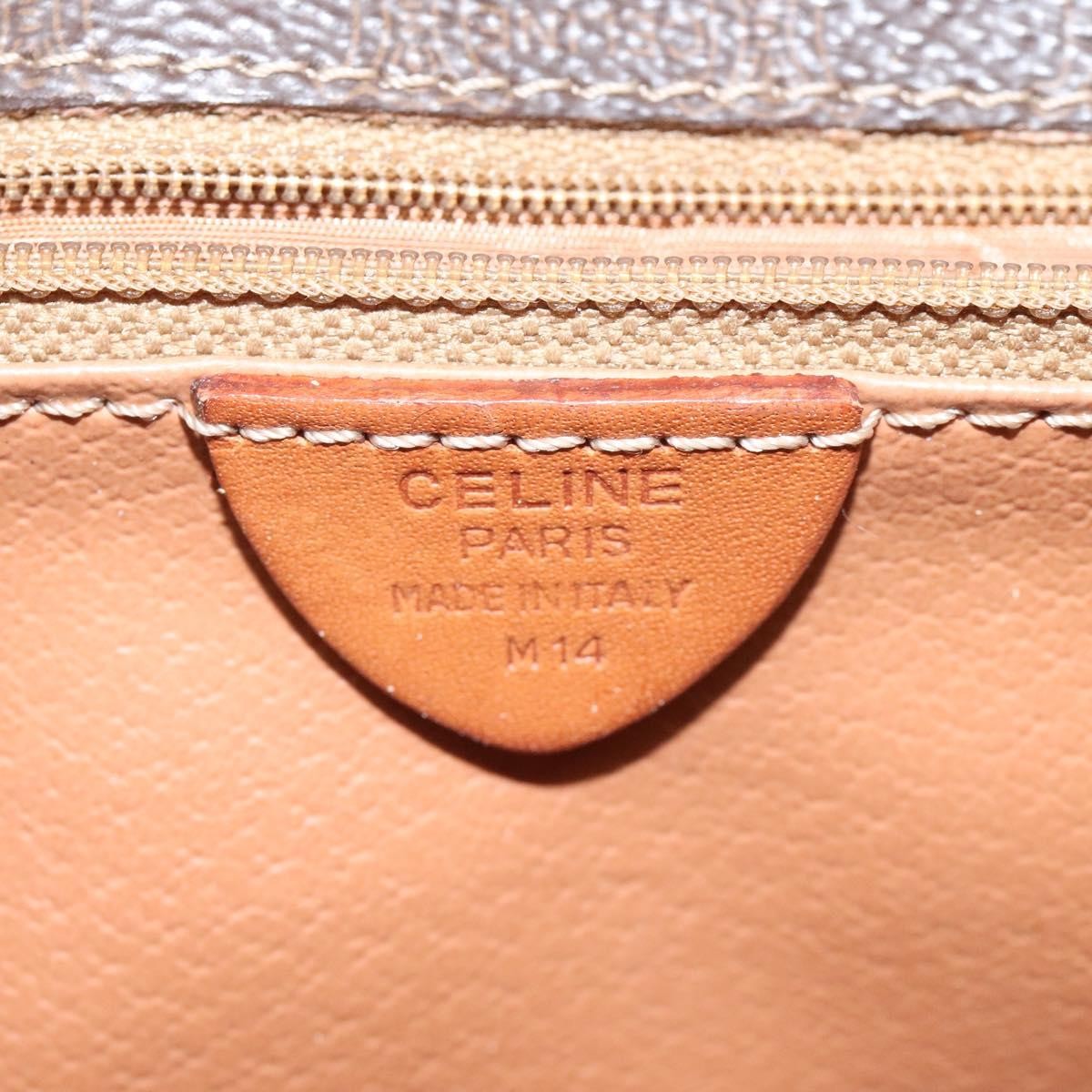 Celine Vintage Macadam Shoulder Bag Canvas and Leather, Brown, Canvas, Shoulder Bag