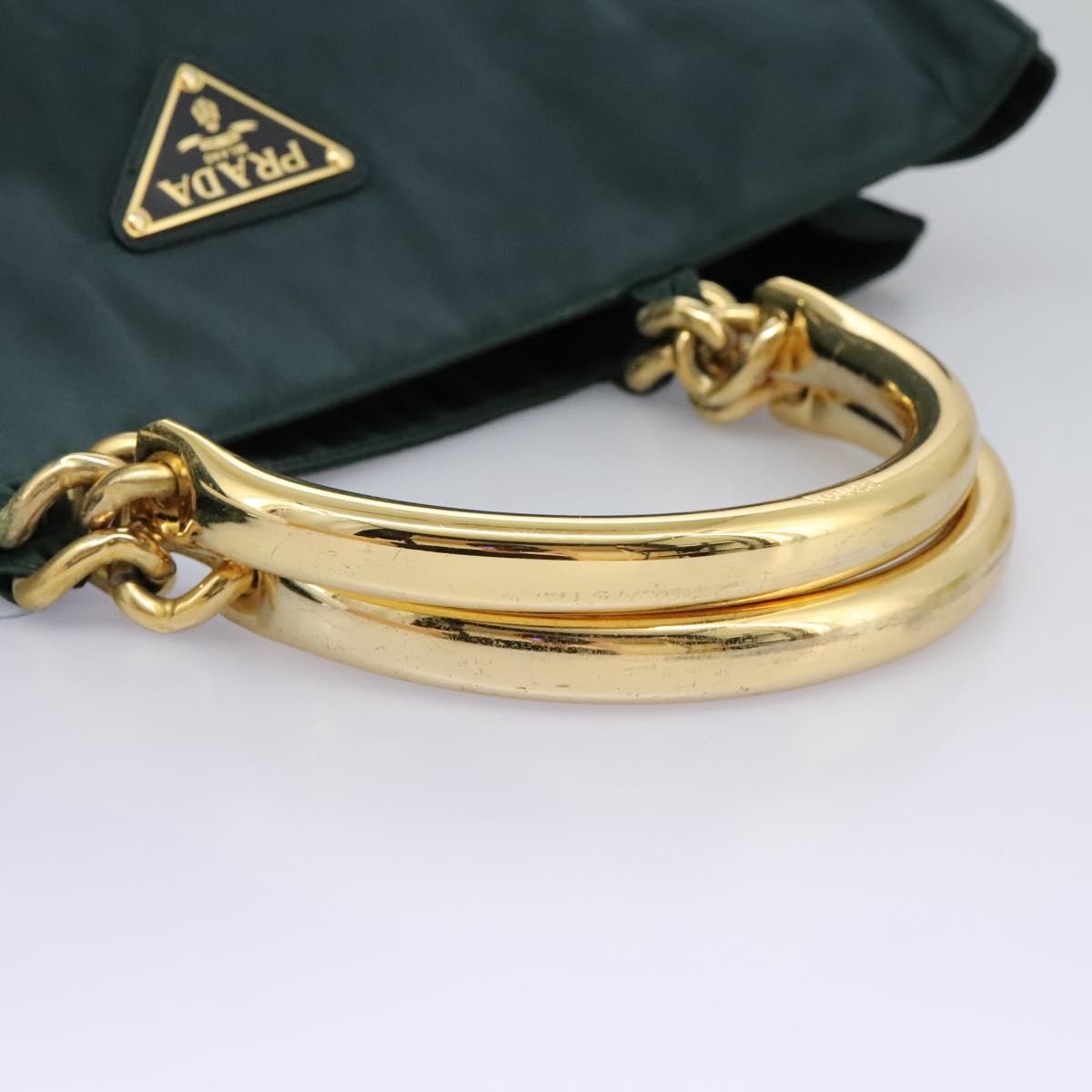 Prada Metal Handles Tote Tessuto, KHAKI, NYLON, Tote bag