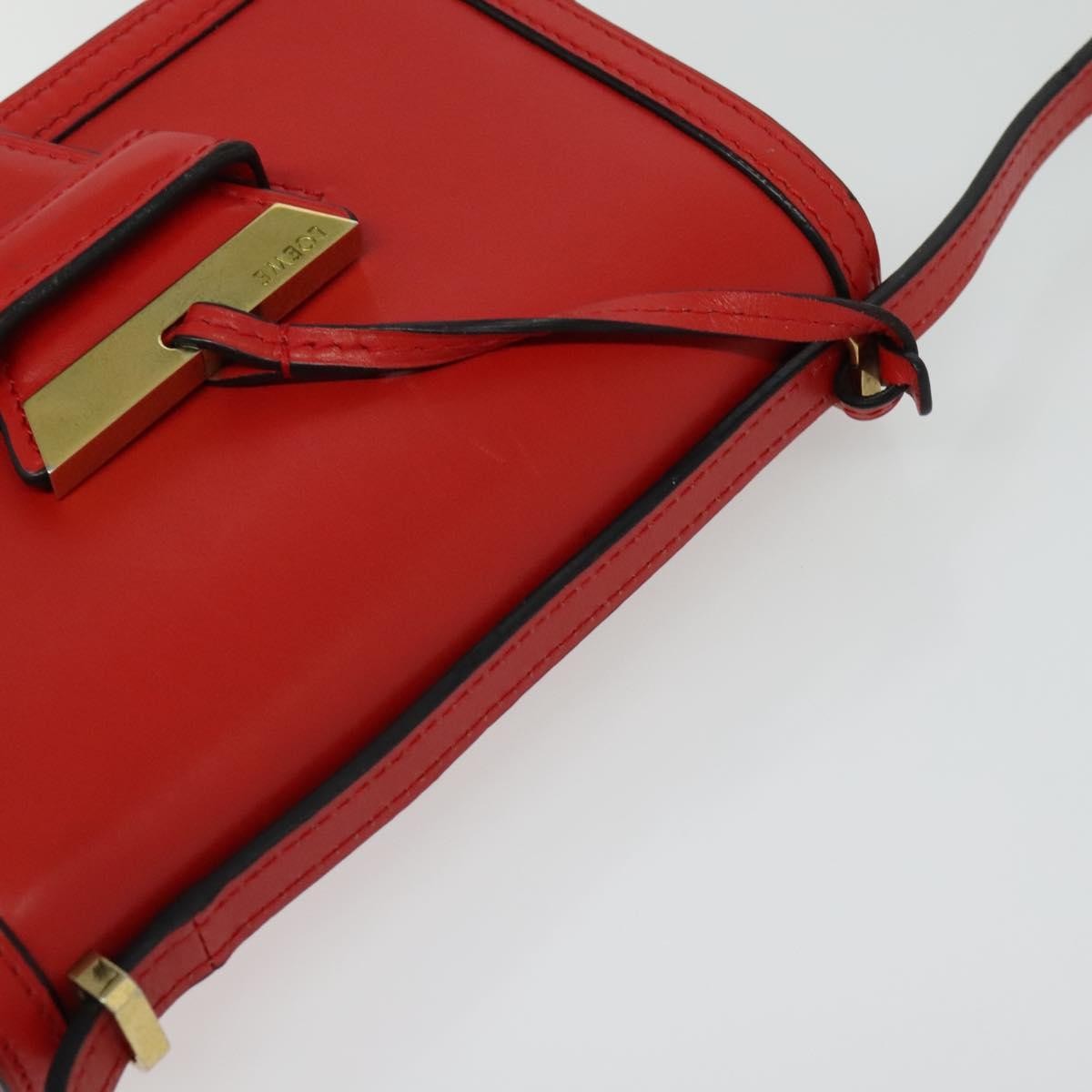 Loewe Barcelona Shoulder Bag Leather, RED, LEATHER, Shoulder bag