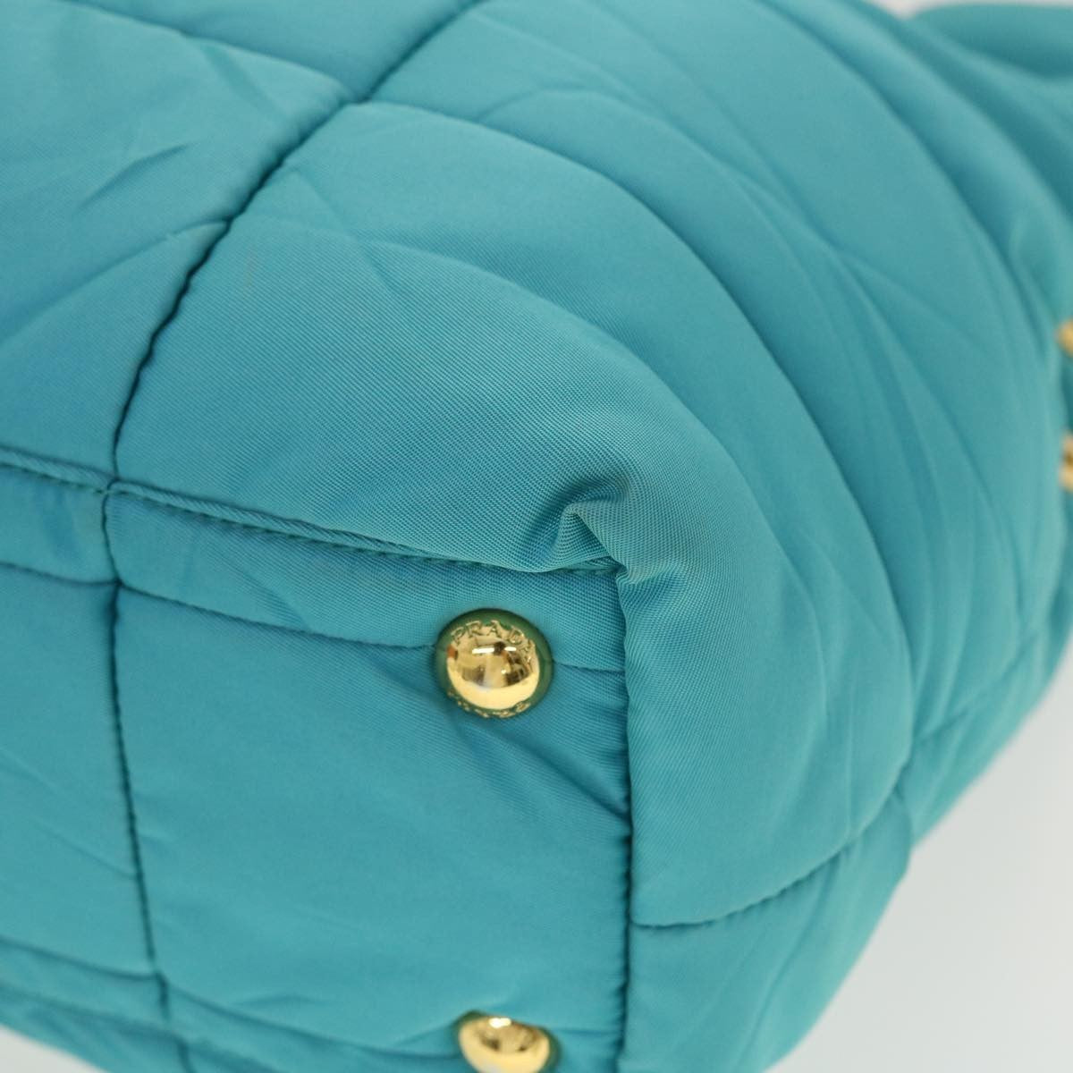 Prada Convertible Tote Quilted Tessuto, TURQUOISE, NYLON, Handbag