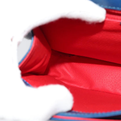 Celine Vintage Circle Logo Crossbody Bag Leather, BLUE, LEATHER, Crossbody bag