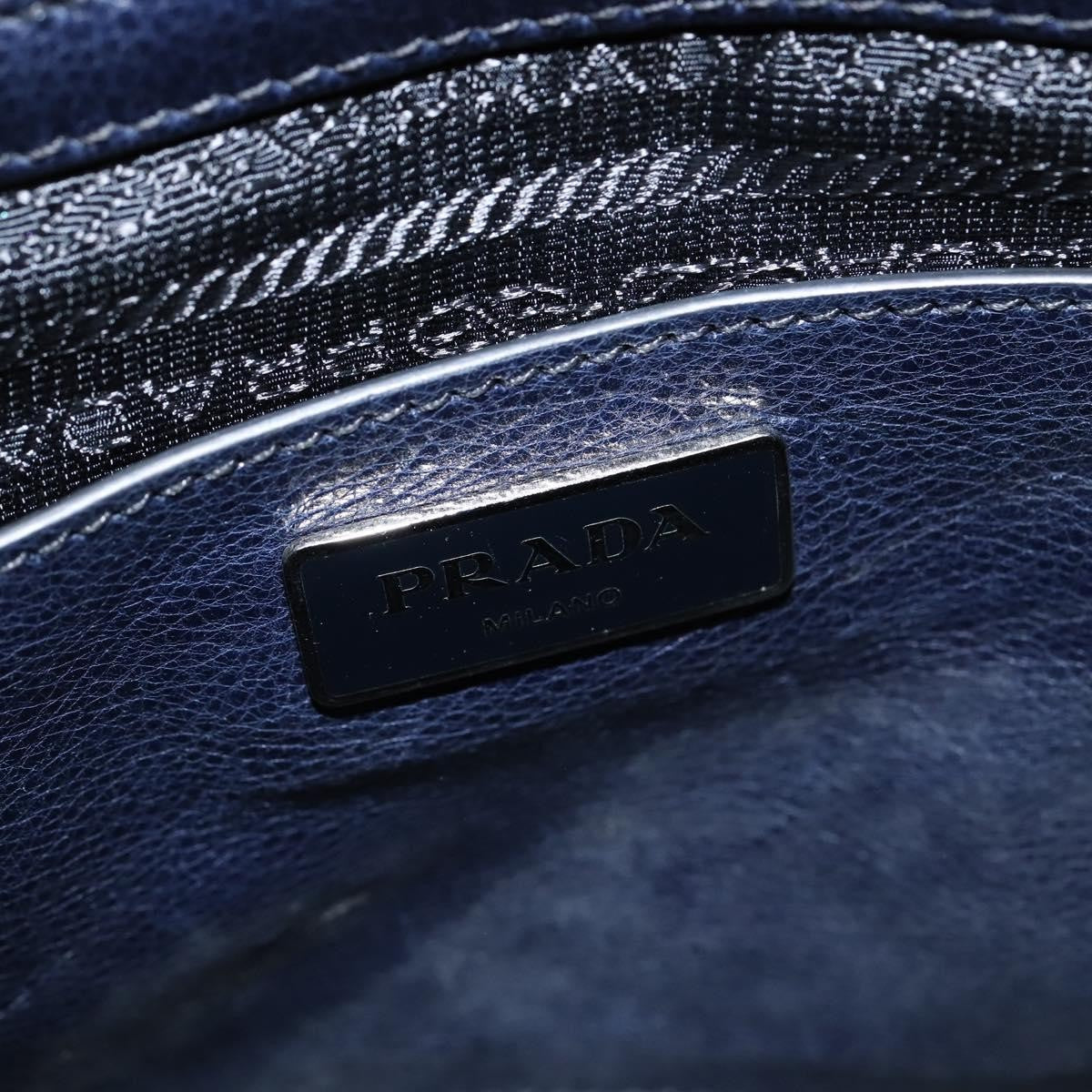 Prada Cuir Convertible Shopping Tote Leather, NAVY, LEATHER, Handbag