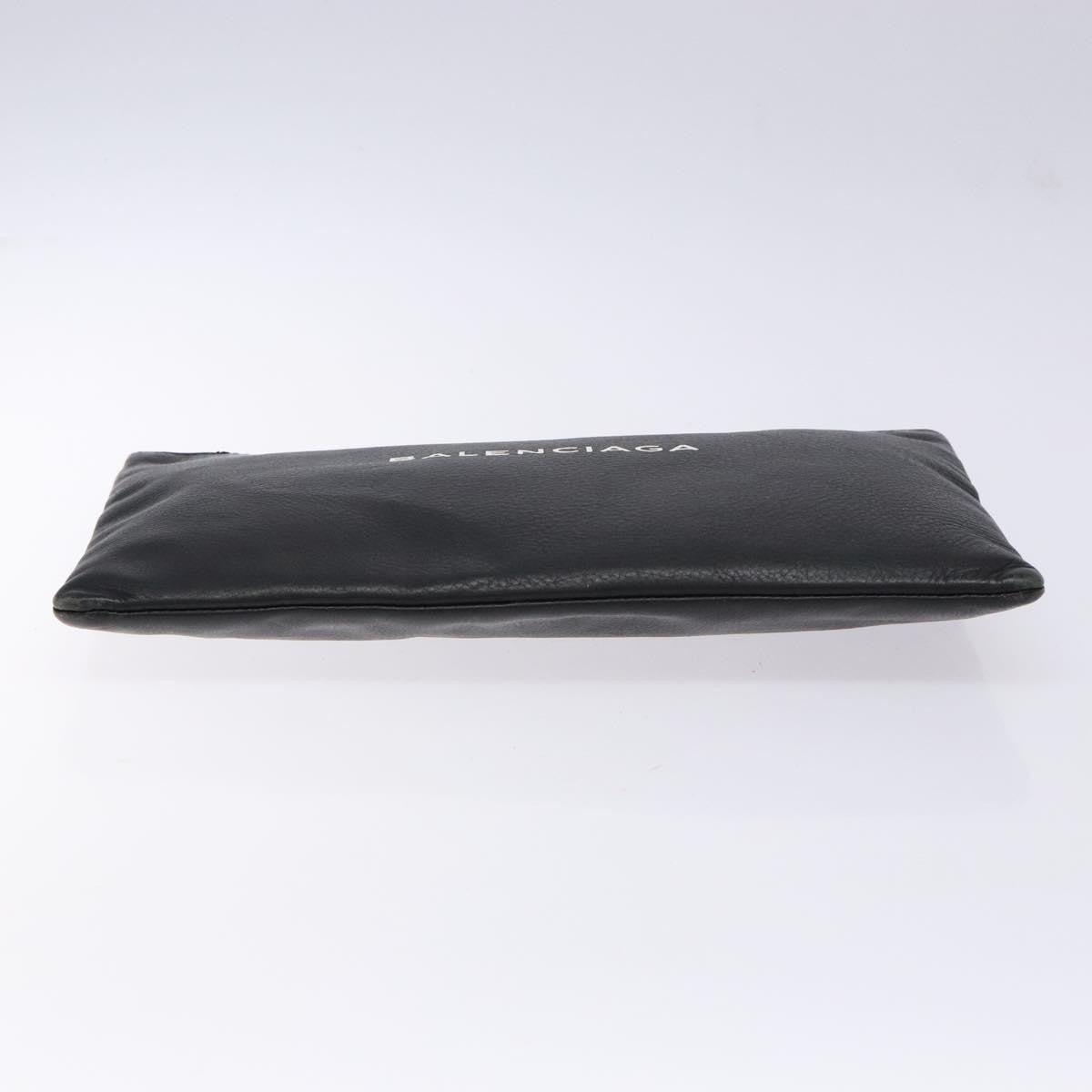 Balenciaga Everyday Logo Pouch Printed Leather, BLACK, LEATHER, Clutche & pouche
