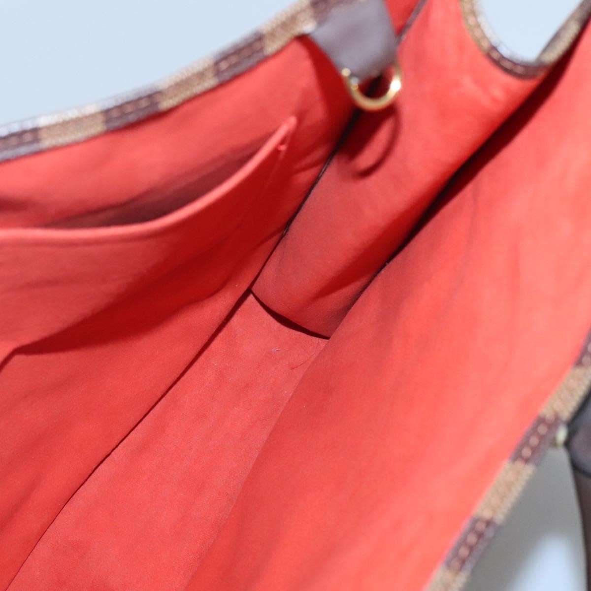 Louis Vuitton Sac Plat Bag Damier, BROWN, CANVAS, Handbag