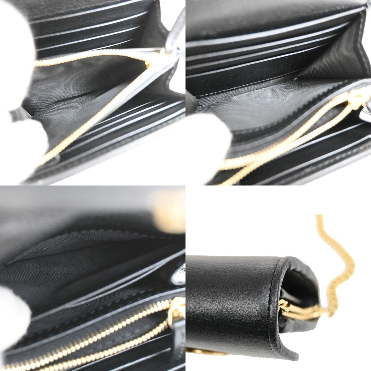 Gucci Blondie NM Wallet on Chain Leather, BLACK, LEATHER, Wallets