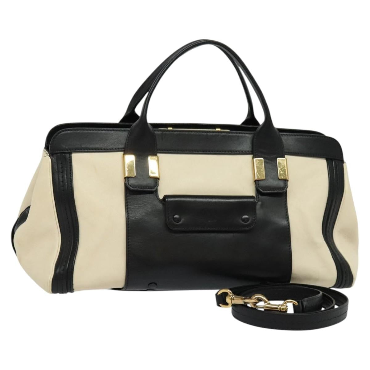 Chloe Alice Satchel Leather, BLACK, LEATHER, Handbag