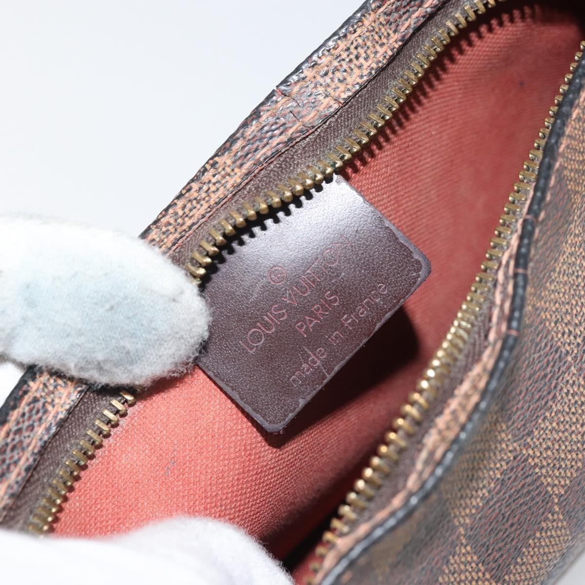 Louis Vuitton Navona Pochette Accessoires Damier, BROWN, CANVAS, Clutche & pouche