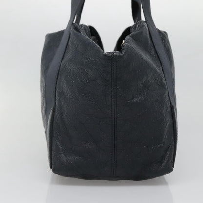 Balenciaga Navy Cabas Leather, BLACK, LEATHER, Tote bag