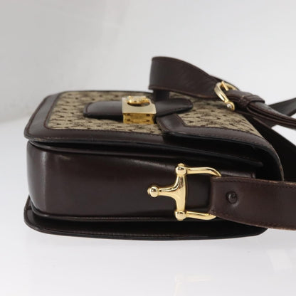 Celine Vintage Horse Carriage C Macadam Shoulder Bag Canvas and Leather, BEIGE, CANVAS, Shoulder bag