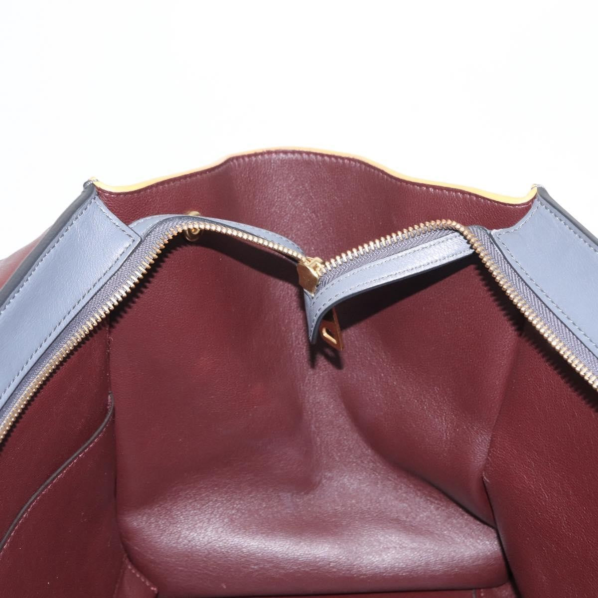 Celine Tricolor Trapeze Bag Leather, GRAY, LEATHER, Handbag