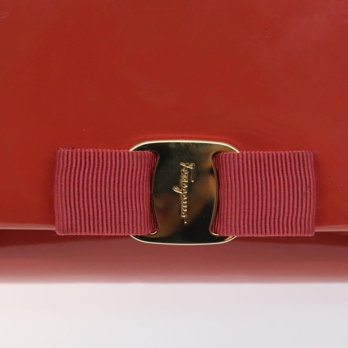 Salvatore Ferragamo Ginny Crossbody Bag Patent, ORANGE, PATENT_LEATHER, Shoulder bag