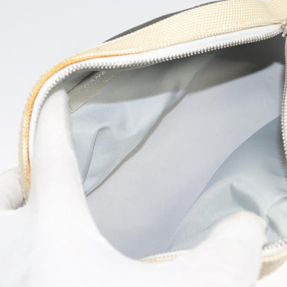 Chanel Biarritz Cosmetic Pouch Quilted Coated Canvas, GRAY, PVC, Clutche & pouche