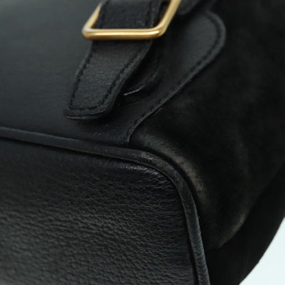 Gucci Gucci bamboo backpack daim, Black, Suede, Backpack