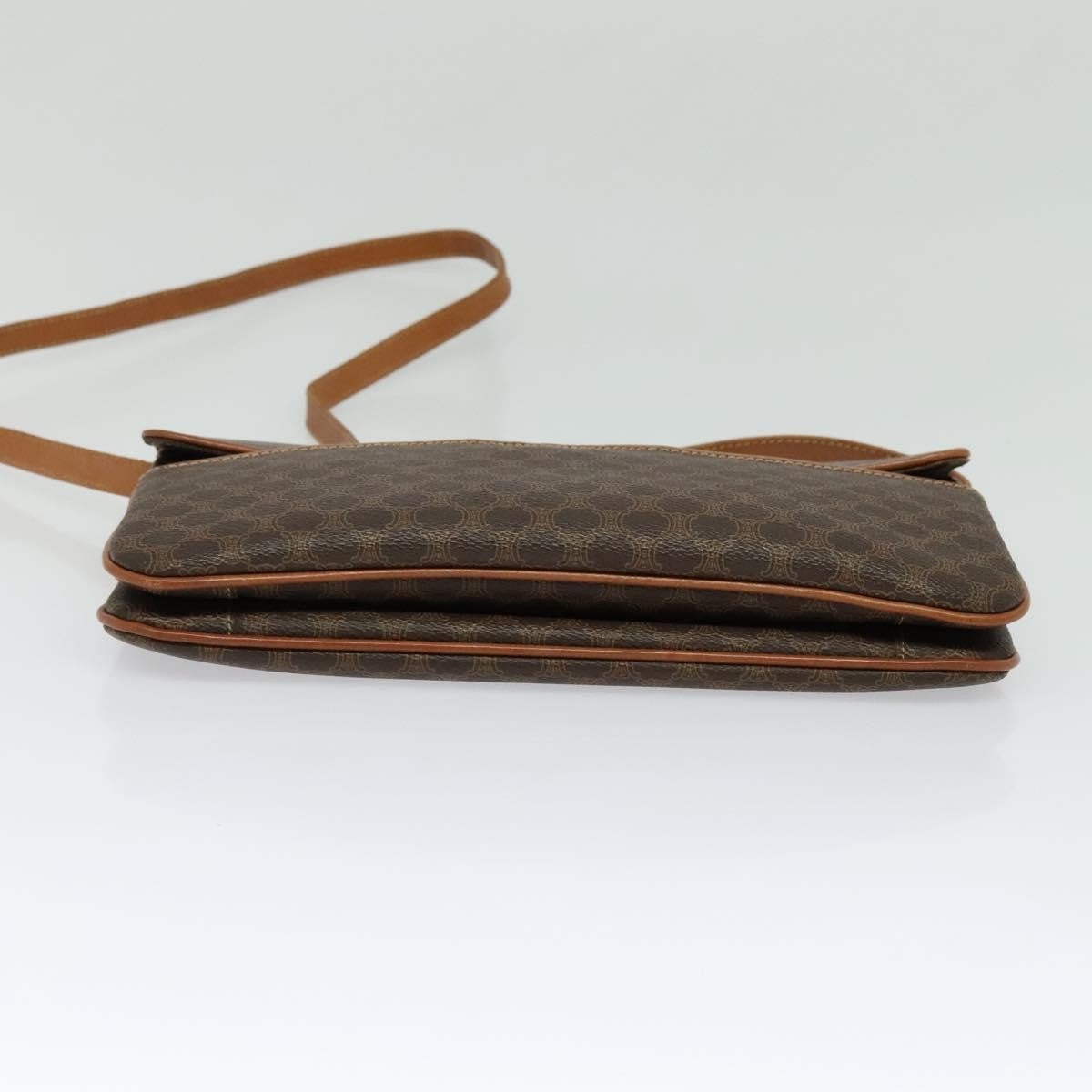 Celine Macadam Shoulder Bag PVC Leather, BROWN, CANVAS, Shoulder bag