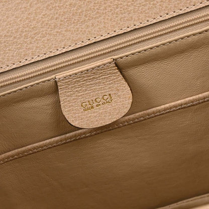 Gucci Vintage Convertible Bamboo Top Handle Bag Leather, BEIGE, LEATHER, Handbag