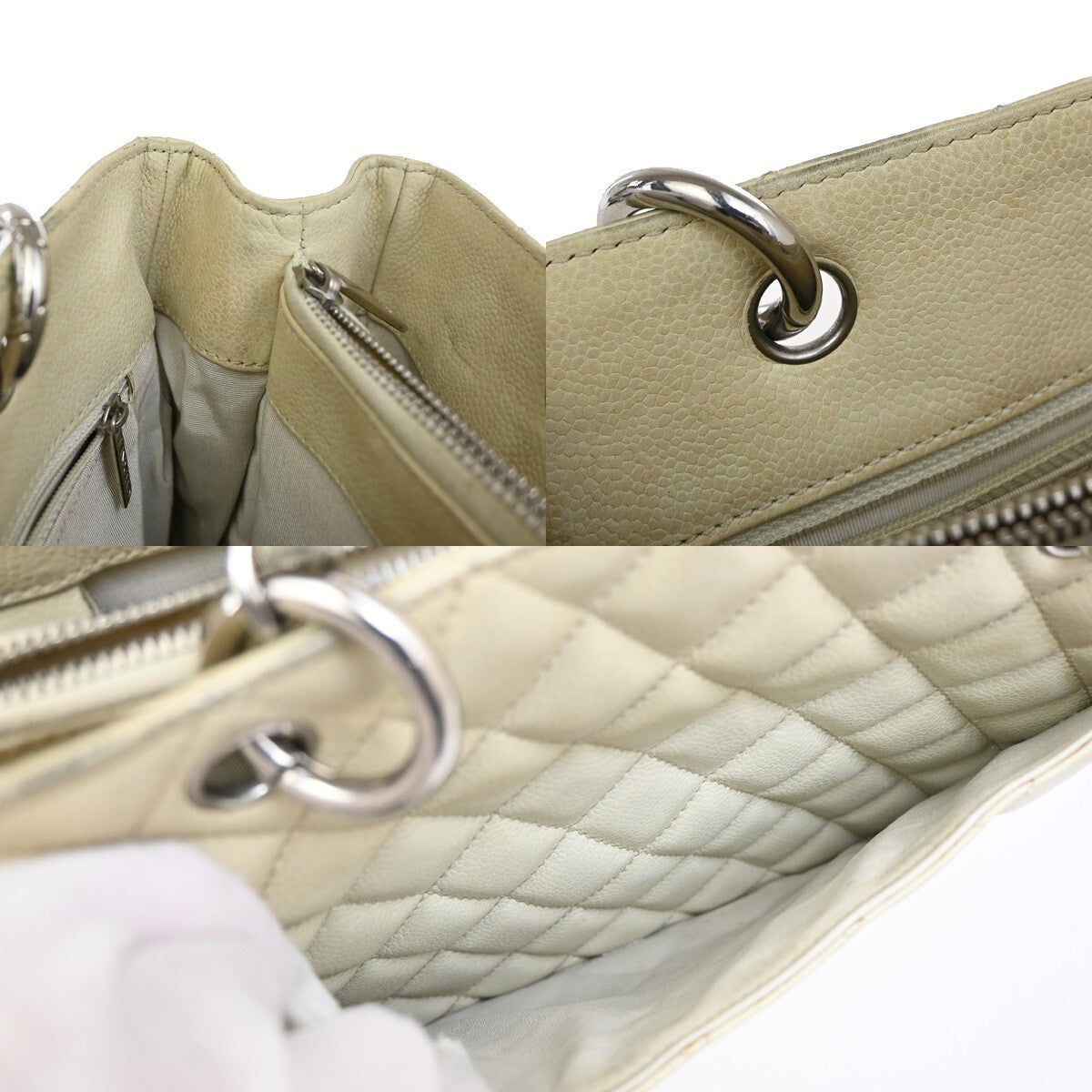 Chanel Grand Shopping Tote Quilted Calfskin, BEIGE, LEATHER, Tote bag