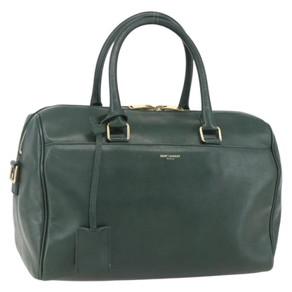 Saint Laurent Classic Duffle Bag Leather, GREEN, LEATHER, Travel bag
