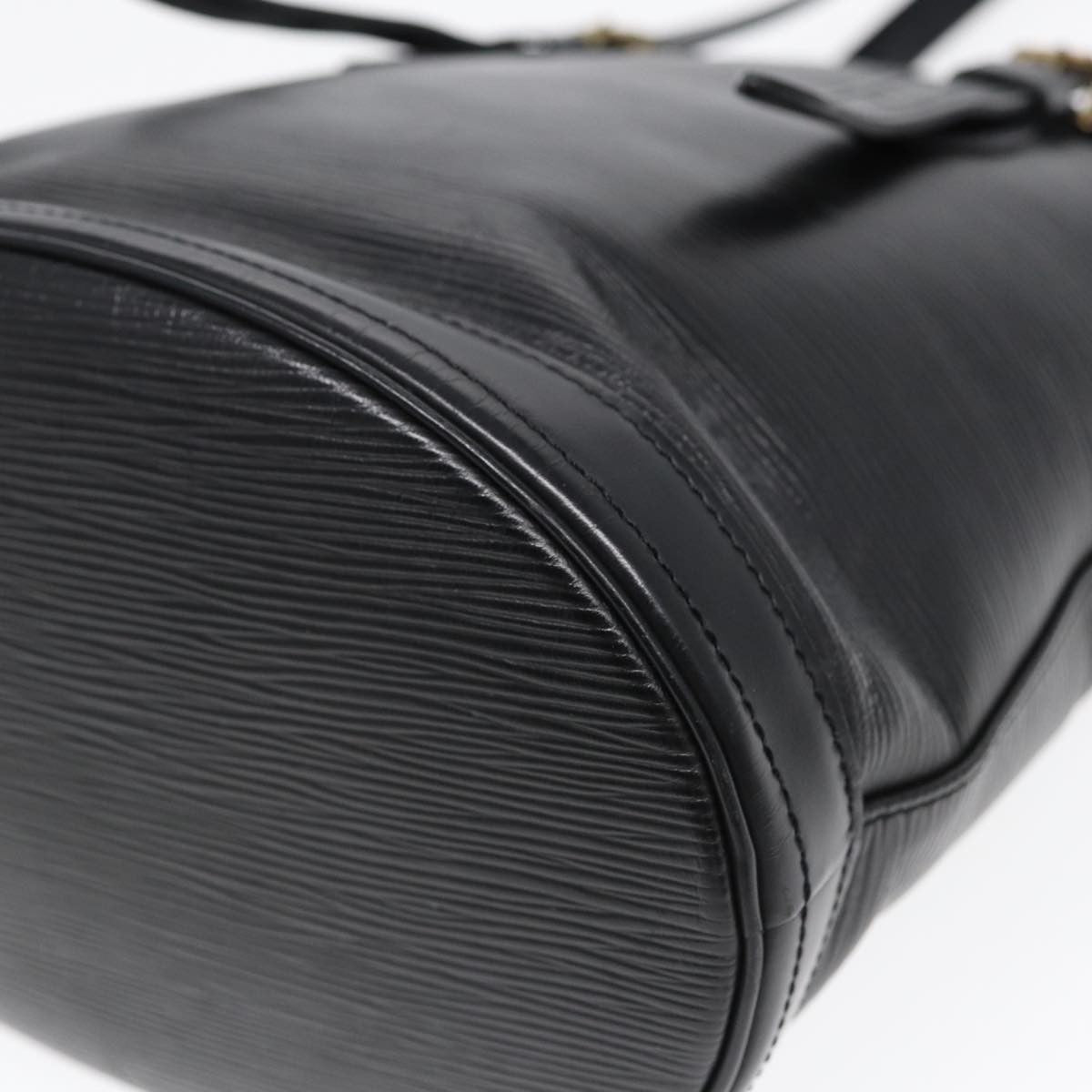 Louis Vuitton Petit Bucket Bag Epi Leather, BLACK, LEATHER, Tote bag